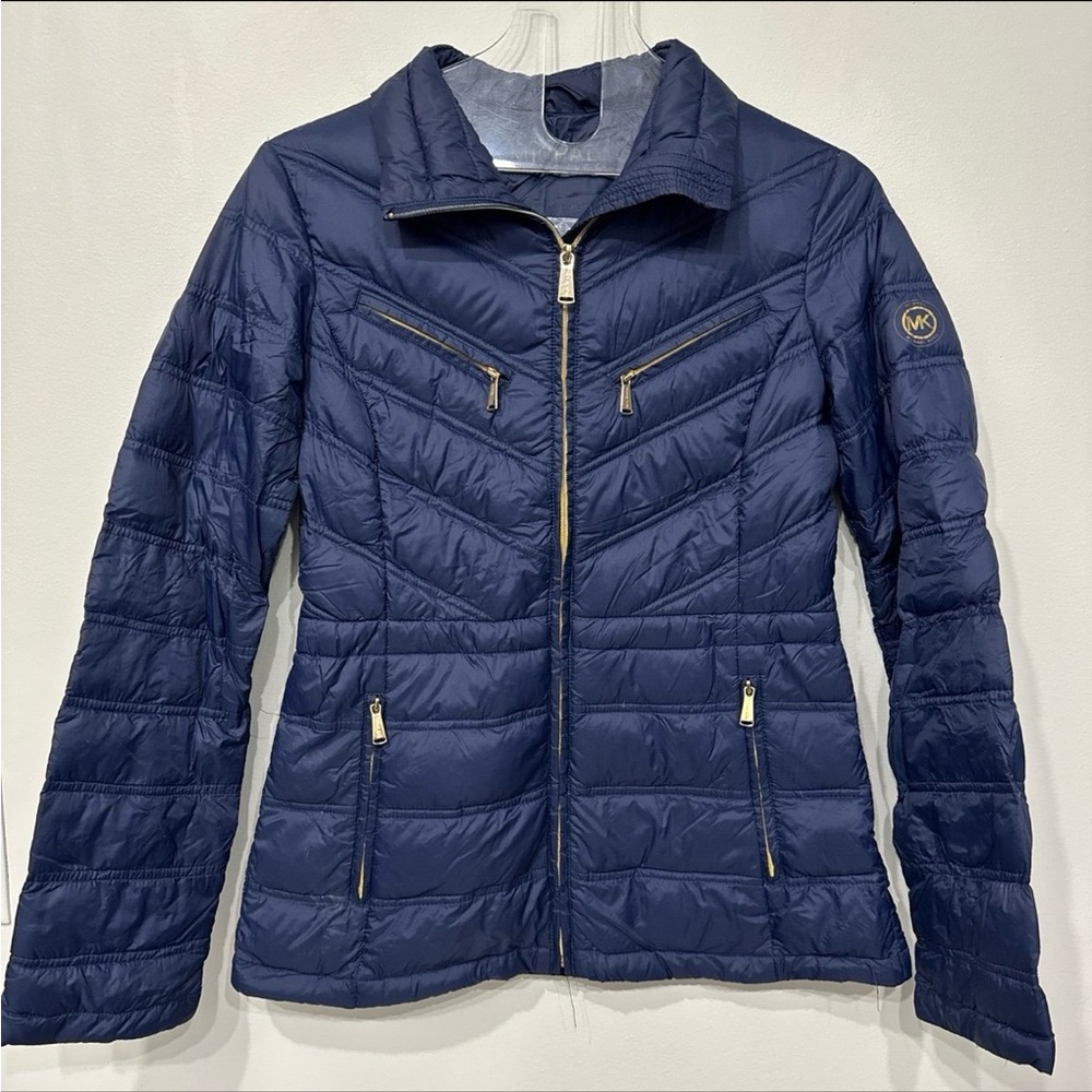 Michael Kors XS Navy Packable Down Light Jacket